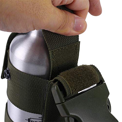 Drop Leg Water Bottle Holster, Pepper Spray Holder Adjustable Thigh Pepper Spray Pouch Open Top Thigh Pouch for Left/Right Leg - color: Green