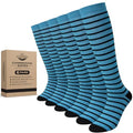 Diamond Star 6 Pairs Compression Socks for Men & Women, Knee High Socks - color: 6 Pairs (Teal/Black)