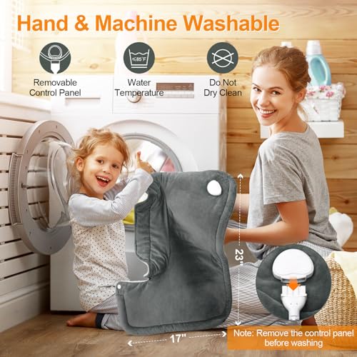 Heating Pad for Neck and Shoulders and Back, Mothers Day Gifts for Mom Wife Grandma, Birthday Gifts for Women, Weighted Neck Heating Pads, Large Heat Pad, 6 Heat Settings 4 Auto-Off, 17"x23" Steely - color: Steely