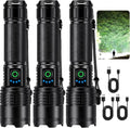 Kmivo Rechargeable Led Flashlight High Lumens - 990,000lm Bright Powerful Flash Light with 5 Modes, Waterproof Handheld Linterna for Home, Camping(3 Packs) - size: M-3P