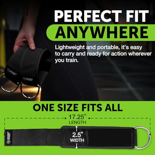 Ankle Straps for Cable Machines, Adjustable, 2 Pack - style: Black 1 D-Ring