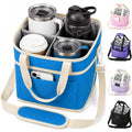 Drink Carrier Tote Bag, Family Size 4 Compartment Drink Carrier - color: Blue