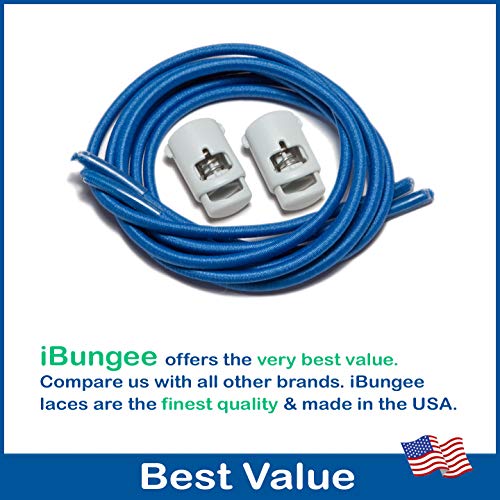 IBUNGEE LACES (Elastic No Tie Shoelaces (Made in the USA) - color: Royal Blue, size: 22-inch