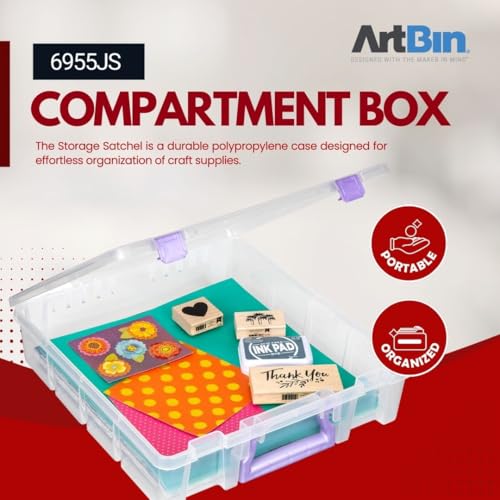 ArtBin Essentials 12 x 12 One-Compartment Craft Box, Clear - color: Purple