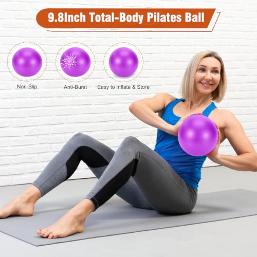 Pilates Kit Equipment, Pilates Ring and Ball for Women Home Workout - color: Purple