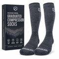 CloudLine - Merino Wool Graduated Compression Socks for Men and Women - Ultralight, Moisture Wicking, Made in USA - 1 Pair - color: Granite, size: X-Large