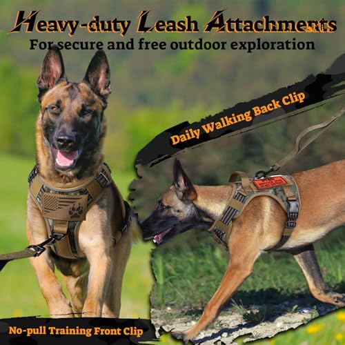 rabbitgoo Tactical Dog Harness for Small Dogs, No Pull Service Pet Vest - color: Desert Camo, size: S(Chest:16.1"-31.5",Neck:15.4"-21.6",Back:7.1")