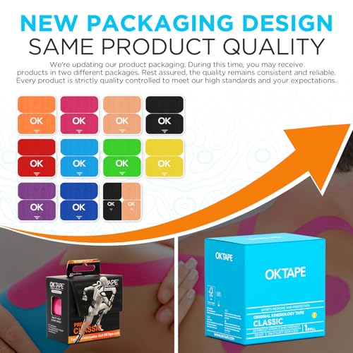 OK TAPE Kinesiology Tape 10 inches Precut, 20 Strips, Cotton Elastic Athletic Tape Latex Free, 2in x 16ft, Purple - color: Purple, size: 20 Count (Pack of 1)