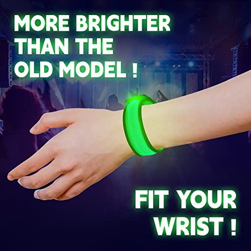 FANL 8/12/24 Pack LED Glow Bracelets, 8 Colors, Light Up Party Favors - color: 8 Pack – Green