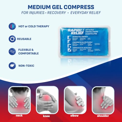 Rapid Relief Gel Ice Pack, Reusable Cold Pain Relief, Medium 5x9 Inch 1 Ct - size: 5 x 9 Inch