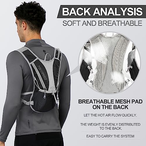 Hydration Pack Backpack, IX INOXTO Running Hydration Vest with 1.5L ( 50 oz) Water Bladder for Men Women, Lightweight Water Backpack for Hiking Cycling Climbing Camping