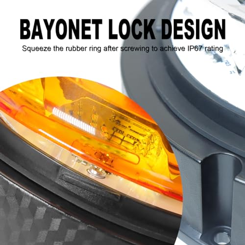 Agrieyes W47M w/Replaceable Lens Amber Beacon Lights, Base Strobe Lights - size: Magnet