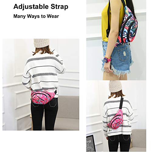 Ausion Fanny Pack Waist Bag for Men&Women Adjustable Belt Hip Bum Bag Fashion Water Resistant Hiking Waist Bag for Traveling Casual Running Hiking Cycling - color: Pink