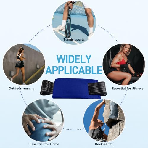 BICAREE Ice Packs for Injuries Reusable (3-Piece Set), Hot & Cold Gel Pack with Adjustable Wrap for Joint and Muscle Pain, Swelling, Knees, Back, Shoulder