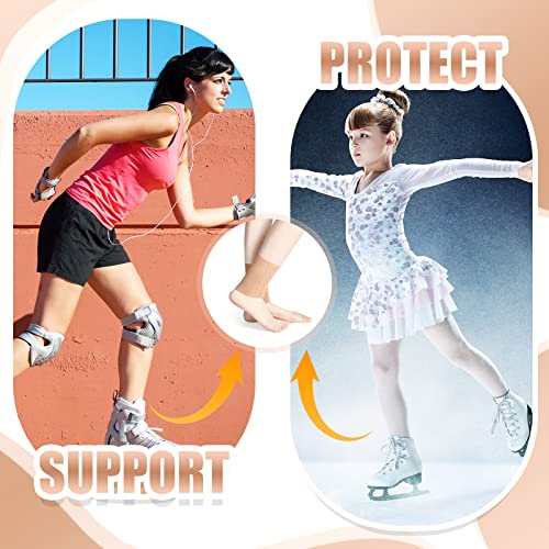 Zomiboo 2 Pcs Ankle Gel Sleeves Padded Socks Compression Brace Skating,Nude - color: Nude