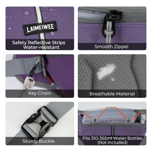 2L Fanny Pack for Women Men, Anti‑theft Waist Bag with RFID Blocking - color: Purple