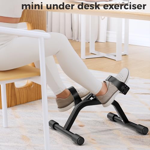 RYGEO Pedal Exerciser Mini Exercise Bike for Leg and Arm Recovery Exercise Lightweight and Portable Floor Bike - color: Black