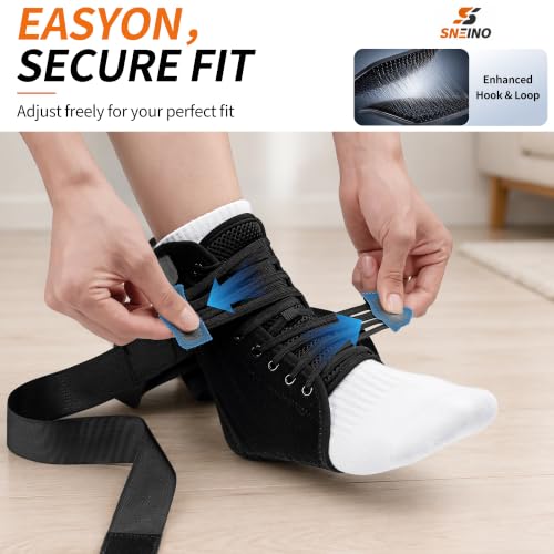 Ankle Brace Support Lace Up for Women & Men, 4 Stays for Sprains - color: Matte Black