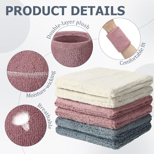 WILLBOND Wrist Sweatbands - color: Beige,Dusty Rose,Gray Blue