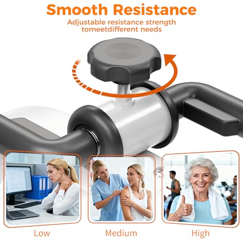 RYGEO Pedal Exerciser Mini Exercise Bike for Leg and Arm Recovery Exercise Lightweight and Portable Floor Bike - color: White
