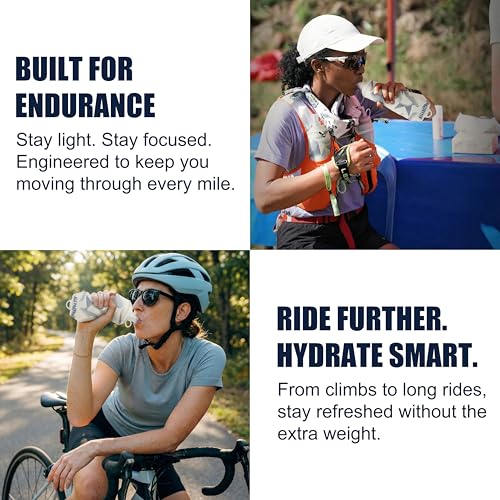 Richboyz 500ml Running Soft Flask: Leakproof TPU Hydration Bottle for Trail Runners & Cyclists & Hikers – Lightweight & BPA-Free Folding Water Bottle (Grey Star