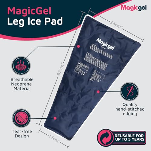 Magic Gel Leg Ice Pack - Professional Cold Therapy - Wrap Around Shin Ice Packs - Full Leg Ice Pack Wrap Around Entire Legs - Cool Down Your Legs Shins Hamstrings - Grey - style: Leg Ice Pack - Grey