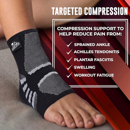 Nordic Lifting Ankle Compression Sleeve – Ankle Support for Women & Men - size: Medium
