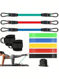 Ankle Resistance Bands with Cuffs - Piece Set for Home & Gym Workouts, 3 Levels Ankle Bands, 5 Mini Resistance Bands, 2 Ankle Straps for Cable Machines Women - color: Black