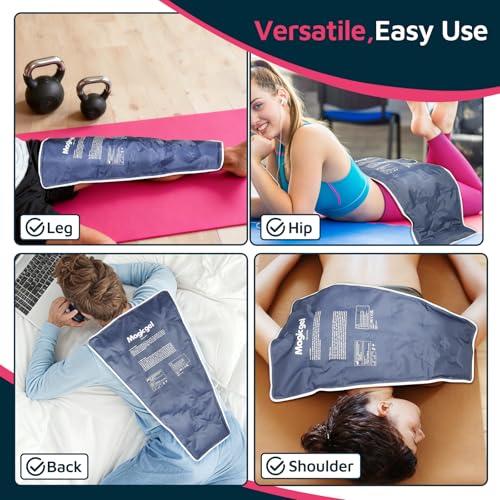 Magic Gel Leg Ice Pack - Professional Cold Therapy - Wrap Around Shin Ice Packs - Full Leg Ice Pack Wrap Around Entire Legs - Cool Down Your Legs Shins Hamstrings - Grey - style: Leg Ice Pack - Grey