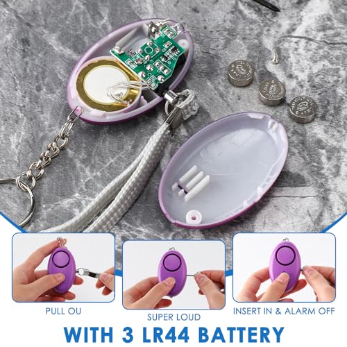 Kanayu 76 Pcs Personal Alarm Bulk 130DB Safe Sound Emergency Safety Self Defense Security Alert Keychain with Led Light Personal Protection Alarm for Women Girls Kids Elderly (Mixed Colors) - color: mixed colors