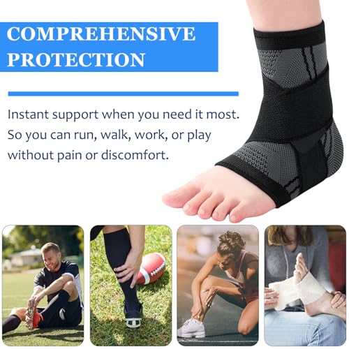 Youth Heel & Growth Plate Support Sleeve,Arch Support Socks,Ankle Brace with Ankle Support Strap, Sleeve Brace for Sprained Ankle (Medium) - size: Medium