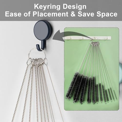 Ixiaoyoo 12 Pcs Straw Cleaner Brushes Set, 8.2 Inch Nylon Cleaning Brush - color: 8.2 Inch Black