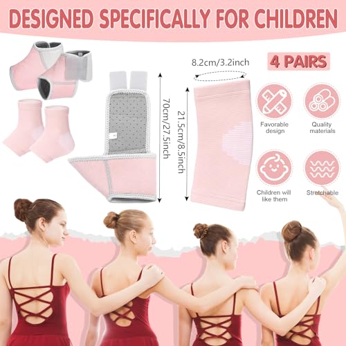 Tarpop 2 Pairs Kids Ankle Brace, Compression Sleeves, M+S, Pale Pink - color: Pale Pink, size: Small,Medium