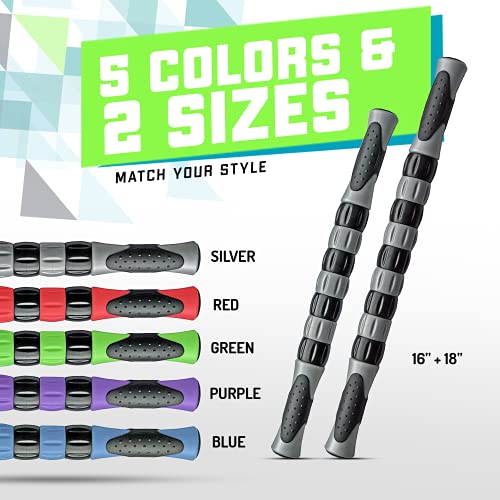 Elite Massage Roller Stick Targets Sore, Tight Leg Muscles to Prevent Cramps and Release Tension. It's Sturdy, Lightweight, Smooth Rolling and Thankfully This Lifesaver has Comfortable Handles.Green - color: Green