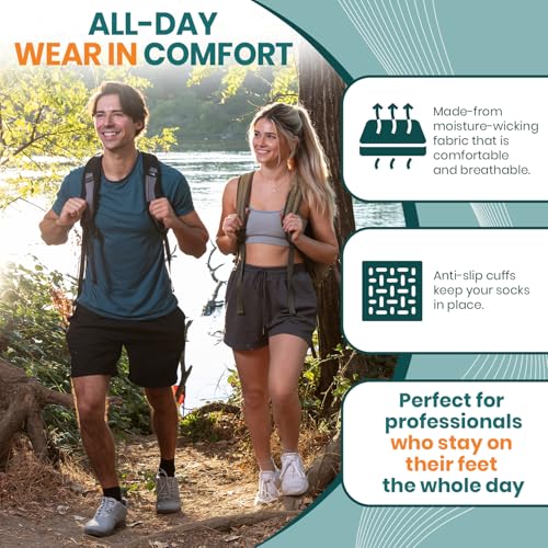 Ankle Brace Socks - Ankle Compression Sleeve - Foot Brace for Women & Men - color: Solid Gray, size: Medium