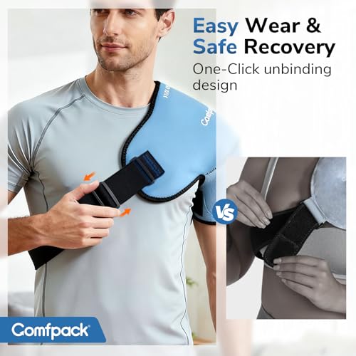 Comfpack Large Shoulder Ice Pack Wrap&Brace for Rotator Cuff Cold Therapy