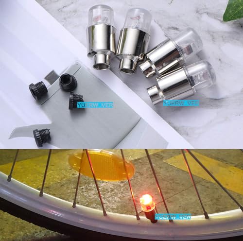 8 Pack LED Valve Stem Caps Lights for Car Tires Wheel Assemblies Light up Air Neon Bicycle Motorcycle Tyre Bike Truck Golf Cart for Kids Men Women(8 Red) - color: 8 Red