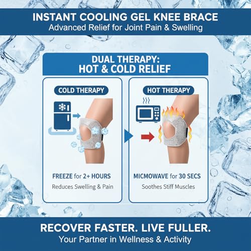 Ice Pack for Knee Injuries,Reusable Hot Cold Therapy Knee Wrap for Joint Pain Arthritis Meniscus Tear, Sprains & Swelling