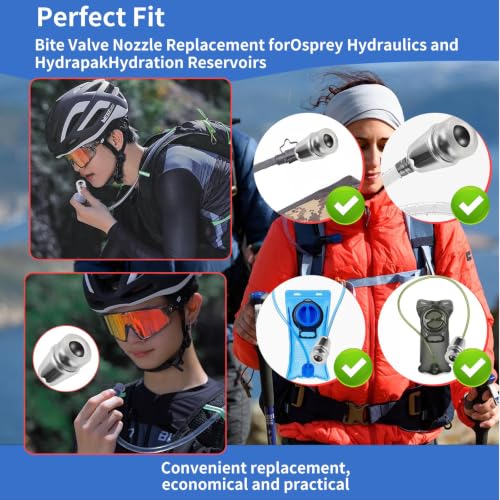Bite Valve Replacement Mouthpiece Fit for Hydration Pack Bladder Water Backpack and Most Brands(4-Pack), with Shutoff Valve and Tube O-Ring - color: 4 Black