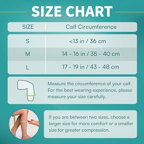 Vital Salveo Graphene Recovery Calf Sleeve - Compression Support for Post-Exercise Recovery,Pain Relief (1 PC) - size: Medium