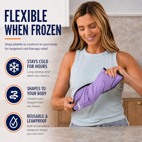 2 Pack Large Ice Packs for Injuries | 11" x 14.5" | Hot & Cold Pack | Reusable Gel Pack, Durable Construction, & Flexible When Frozen - color: Lavender, size: 11x14.5 Inch (Pack of 2)