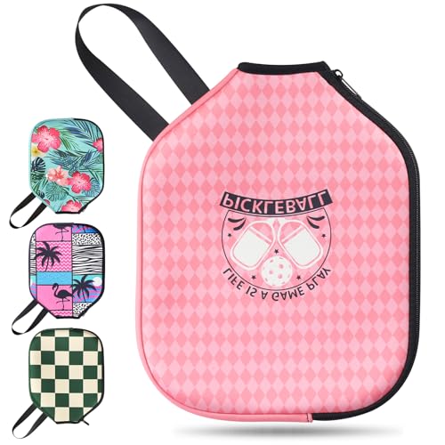 Pickleball Paddle Cover, Neoprene Sleeve 11.8 x 9.05 in - color: Pink 1 Pc