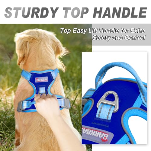 BARKBAY Dog Harness No Pull for Small Sized Dog Front Back Clips,Dog Vest - color: Sapphire Blue & Blue, size: X-Small(Chest:15.5-19.5”)