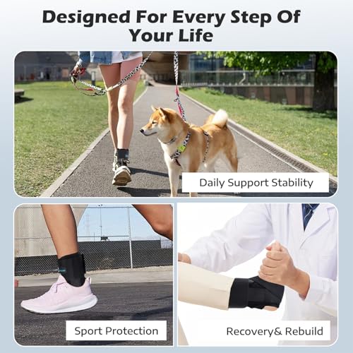 Ankle Brace for Sprained Ankle, 2 Removable Splints, Figure 8 Strap - size: X-Large（Shoe Size-Women 12-15 Men 12-15）