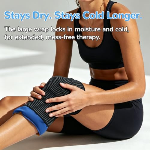 Hands-Free Ice Pack for Injuries Reusable, 10"×16" Flexible Cold Therapy - size: Hands-free L