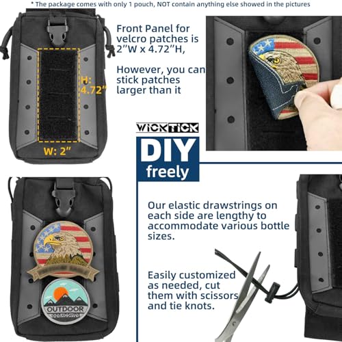 Molle Water Bottle Holder Pouches 16 24 32 40 64 oz Adjustable Capacity - color: Brown, style: Enhanced