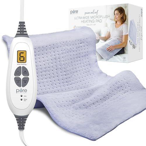 Pure Enrichment® PureRelief® Ultra-Wide Heating Pad, 20" x 24", 6 Settings - color: Periwinkle