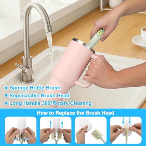 XANGNIER 5 in 1 Bottle Cleaning Brush Set,Multifunctional,7 Pcs - size: 7 pack