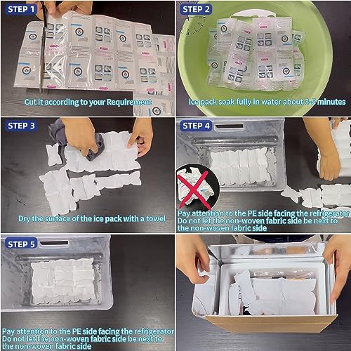 Shipping Cold Packs Dry Ice for Shipping Frozen Food, Freezer Ice Pack Sheets for Coolers 14'' X 13'', Flexible Freezer Cold Packs Keep Food Fresh Beverage Cold, 10 PCS Ice Blanket Sheets, 4 x 6 Cells - style: 6X4cell 10sheet - 240cells