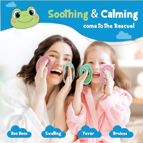 Large Kids Ice Packs for Boo Boos with Strap, 3 Packs Cute Reusable Hot Cold Gel Packs for Kid's Fever,Pain Relief,Wisdom Teeth,First Aid and Neck, Head, Arms, Legs Injuries - style: Frog + Alpaca + Bear
